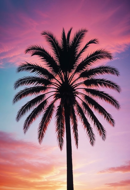 Bezpłatne zdjęcie piękna palma w żywych kolorach