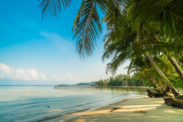 Piękna rajska wyspa z plażą i morzem