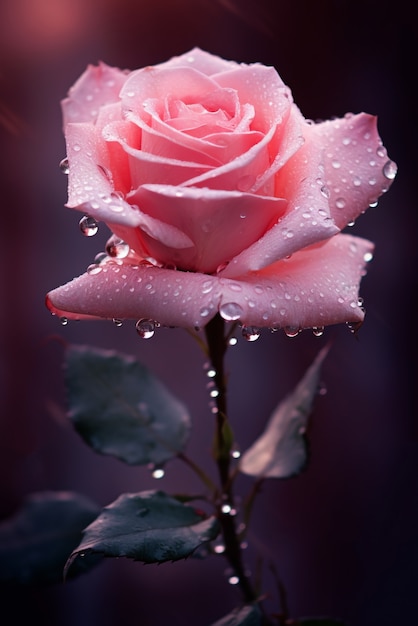 Bezpłatne zdjęcie piękna róża w studiu