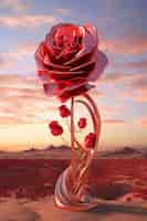 Bezpłatne zdjęcie piękna różowa róża na zewnątrz