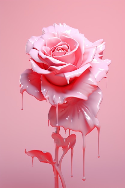 Bezpłatne zdjęcie piękna różowa róża w studiu