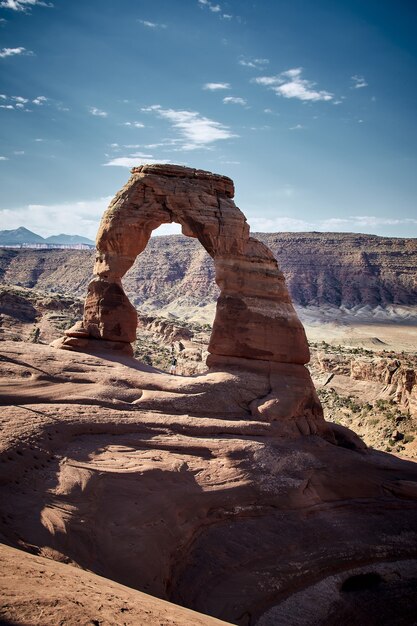 Piękna sceneria Delicate Arch w Parku Narodowym Arches, Utah - USA