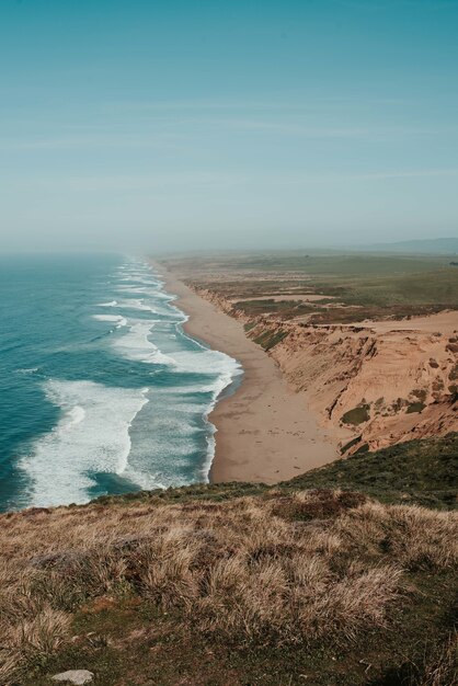 Piękna sceneria National Seashore Point Reyes w Inverness, USA