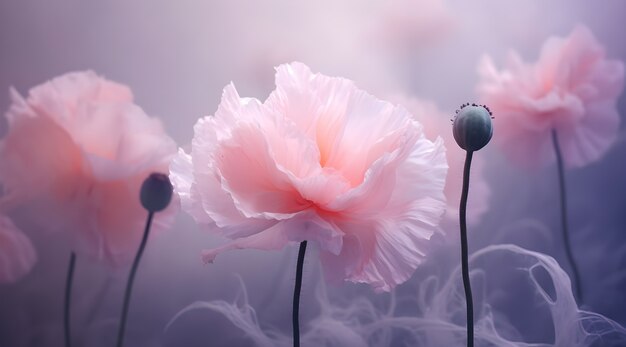Piękna tapeta w różowe kwiaty
