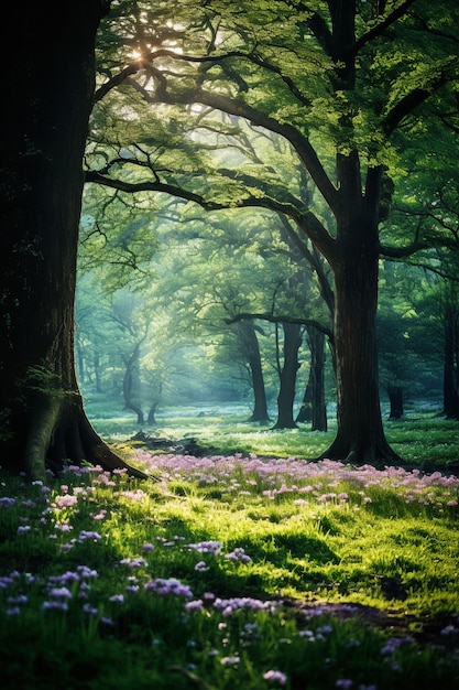 Bezpłatne zdjęcie piękna wiosna w lesie