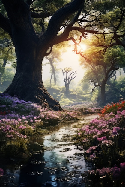 Bezpłatne zdjęcie piękna wiosna w lesie