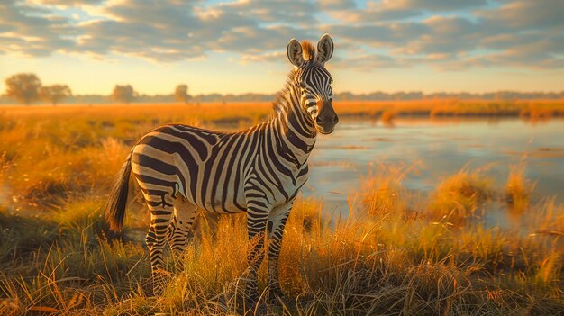 Piękna zebra na wolności