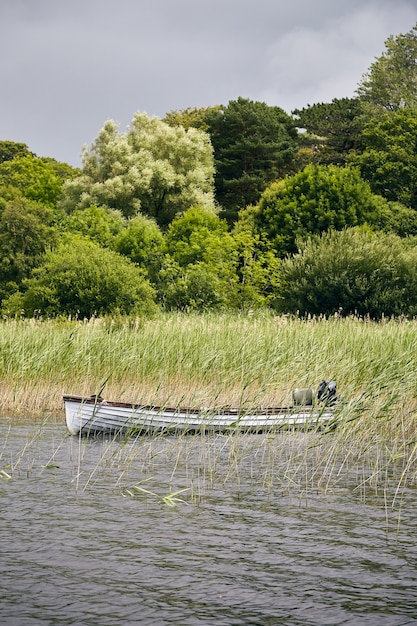 Piękne krajobrazy zaparkowanej łodzi w Parku Narodowym Killarney