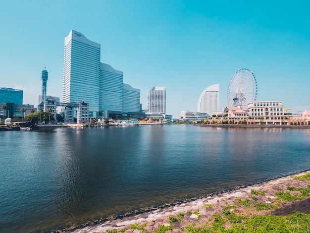 Piękne miasto skyline Yokohama w Japonii