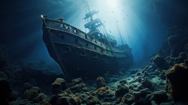 Piękne zdjęcie przedstawiające przerażającą atrakcyjność zatopionego statku
