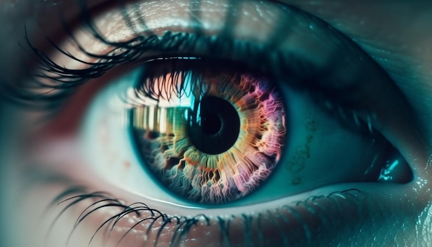 Bezpłatne zdjęcie piękno niebieskiego oka jednej osoby uchwycone przez sztuczną inteligencję