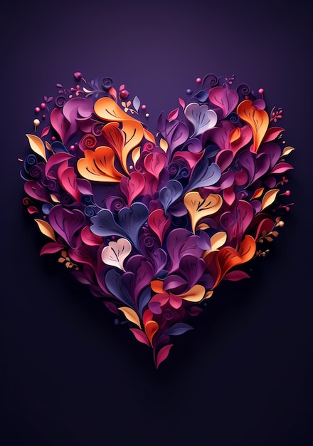 Bezpłatne zdjęcie piękny decoupage w kształcie serca