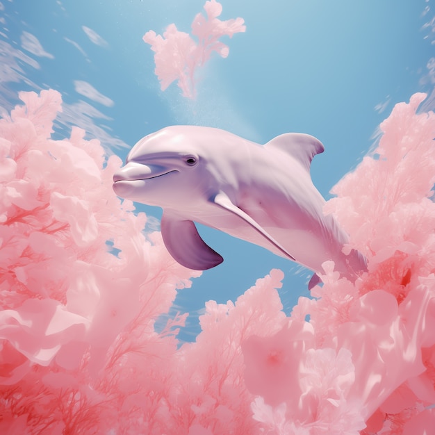 Bezpłatne zdjęcie piękny delfin 3d