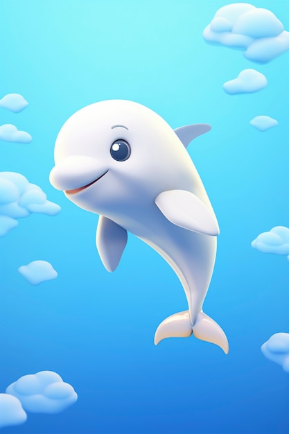 Bezpłatne zdjęcie piękny delfin 3d