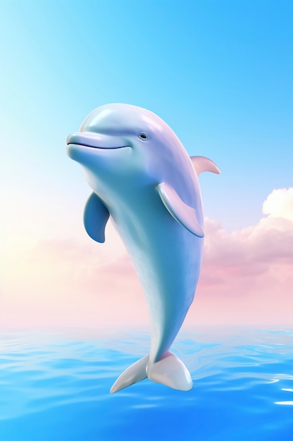 Bezpłatne zdjęcie piękny delfin 3d