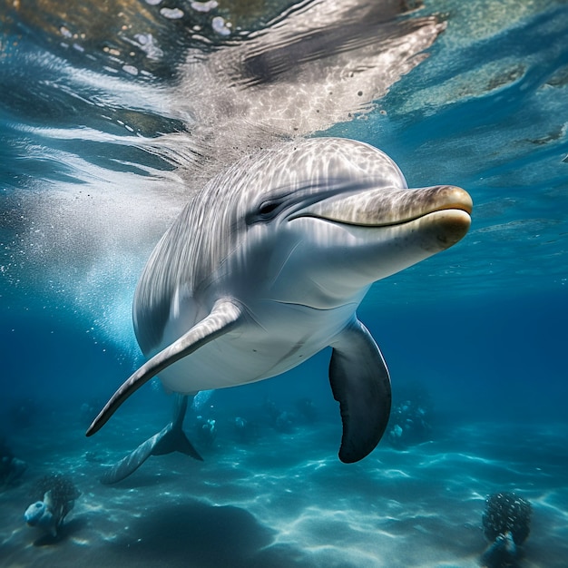 Piękny Delfin Egzotyczne Tło