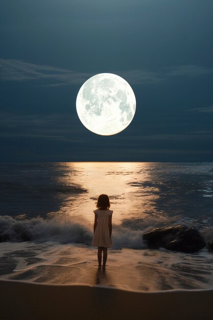 Piękny fotorealistyczny księżyc