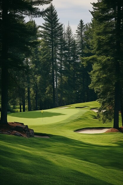 Piękny krajobraz pola golfowego