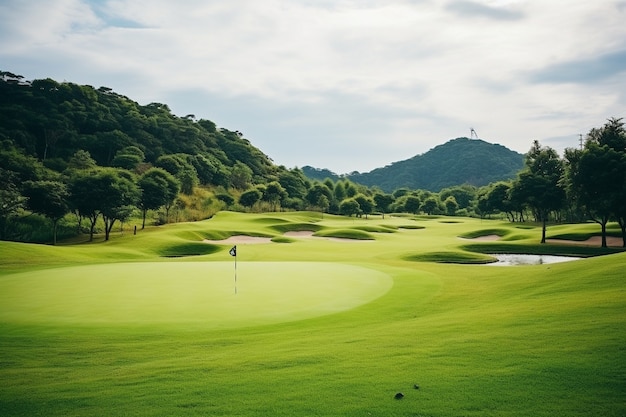 Piękny krajobraz pola golfowego