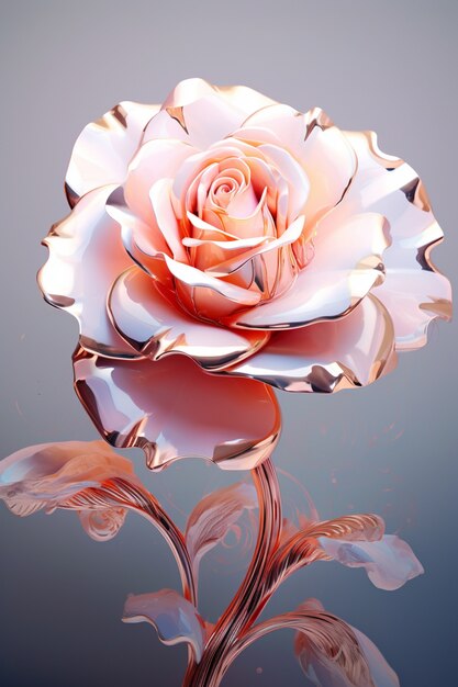 Piękny kwiat róży 3D