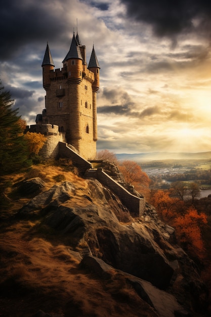 Bezpłatne zdjęcie piękny majestatyczny zamek