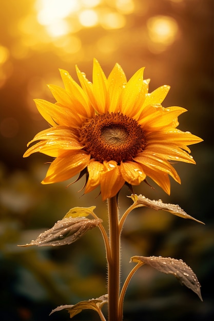 Bezpłatne zdjęcie piękny słonecznik na zewnątrz