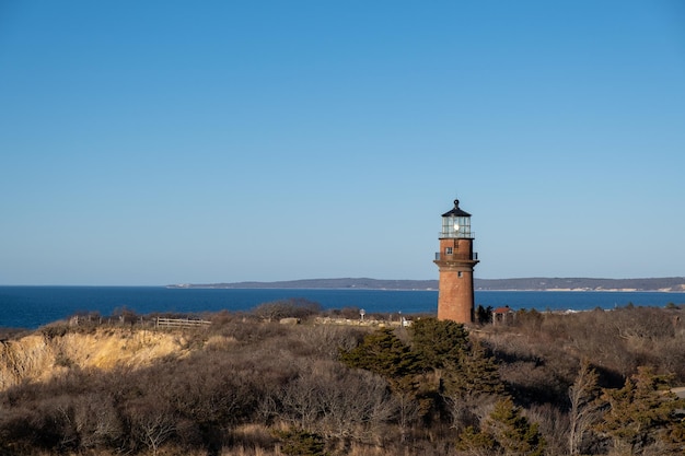 Bezpłatne zdjęcie piękny widok na latarnię gay head w aquinnah usa