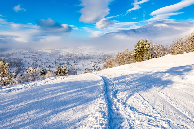 Piękny widok na teren narciarski stryn w norwegii