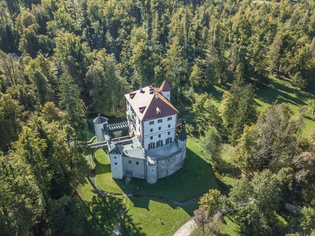 Piękny zamek Śnieżnik w Śnieżniku w Słowenii