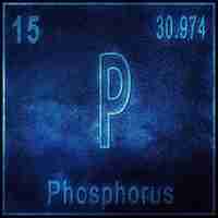 Bezpłatne zdjęcie pierwiastek chemiczny fosforu, znak z liczbą atomową i masą atomową, pierwiastek układu okresowego pierwiastków