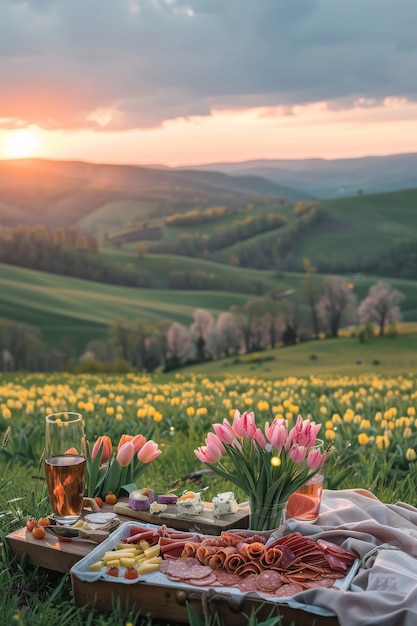 Piknik na świeżym powietrzu w lecie