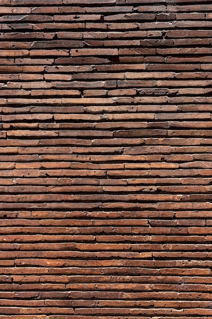 Pionowe brązowe tło ściany z cegły