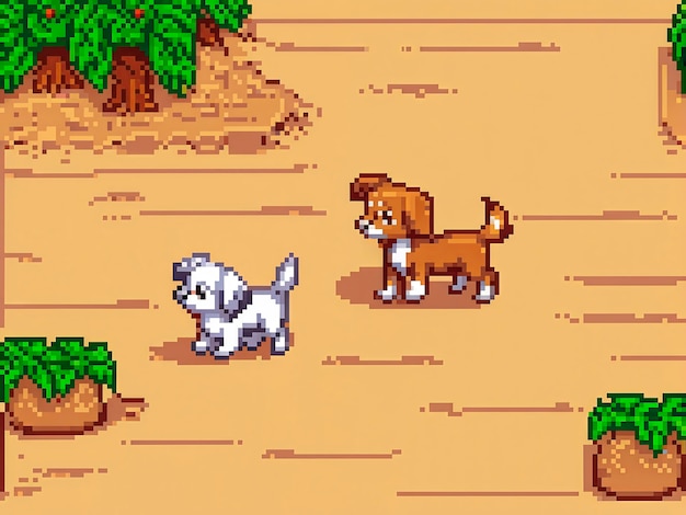 Bezpłatne zdjęcie pixel art style scene with adorable pet dog