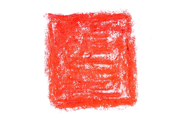Plac czerwony narysowany ołówkiem olej na białym tle. zdjęcie wysokiej jakości