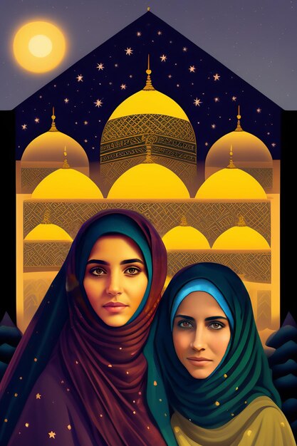 Plakat na muzułmański festiwal o nazwie ramadan