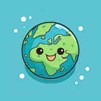 Bezpłatne zdjęcie planeta ziemia w stylu kreskówki