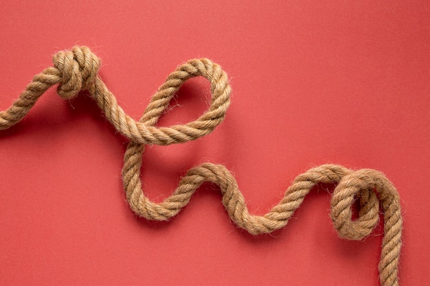 Bezpłatne zdjęcie płaskie sznurki żeglarskie z węzłem