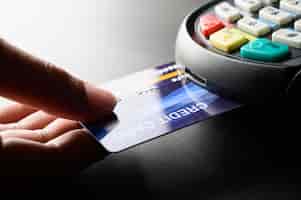Bezpłatne zdjęcie płatność kartą kredytową, kupuj i sprzedawaj produkty i usługi