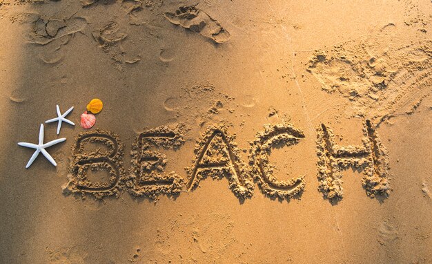 Plaża napisana w piasku