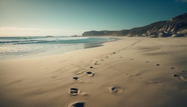 Bezpłatne zdjęcie plaża z górą w tle