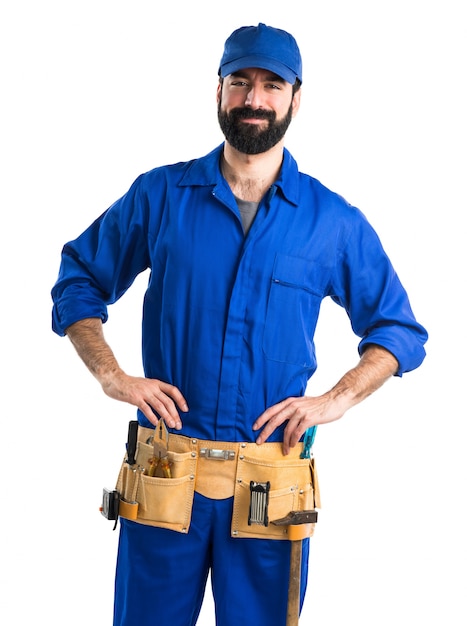 Plumber Patrząc W Górę