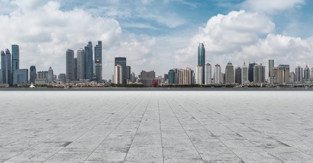 Podróż shanghai aleja zewnątrz budynku skyline