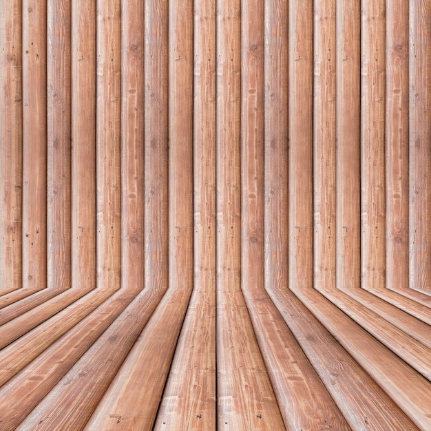 Pokój wnętrza zabytkowe retro z brązowego drewna ściany i drewniane podłogi