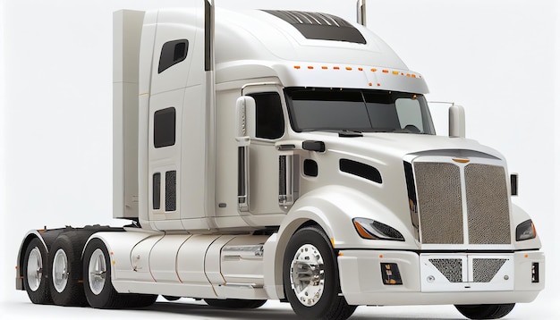 Półciężarówka przewożąca ładunek na autostradzie generującej sztuczną inteligencję