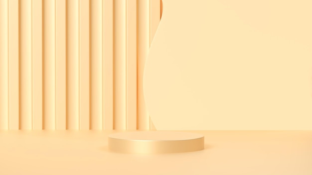 Bezpłatne zdjęcie pomarańczowe podium i minimalne abstrakcyjne tło na halloween d renderowanie sceny geometrycznego kształtu dla aw