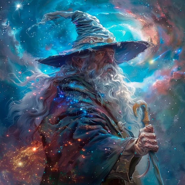 Bezpłatne zdjęcie portrait of fantasy wizard character