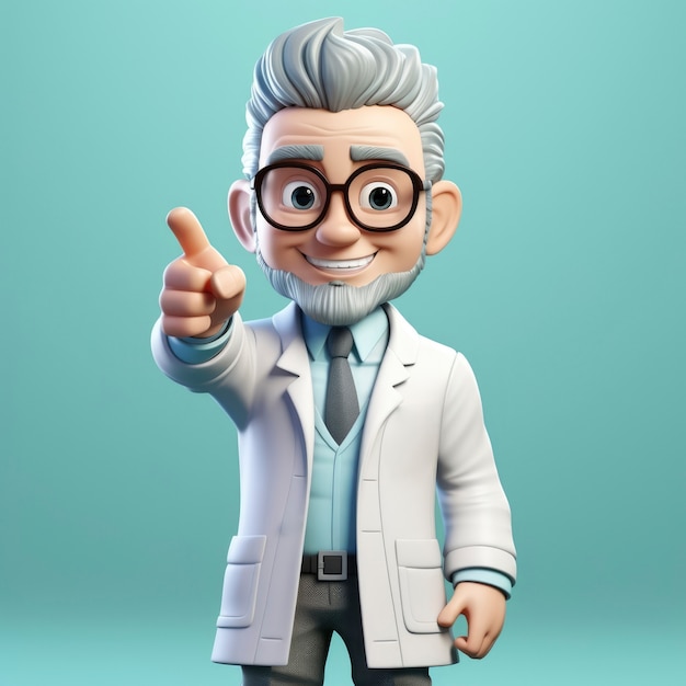 Portret 3d męskiego lekarza
