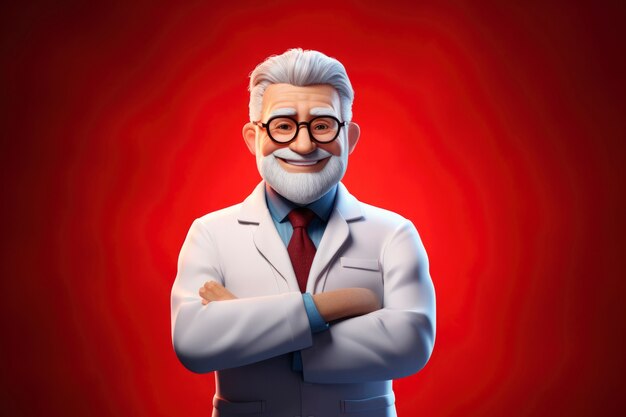 Portret 3d męskiego lekarza