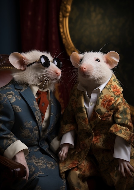 Portret bogatych i eleganckich szczurów