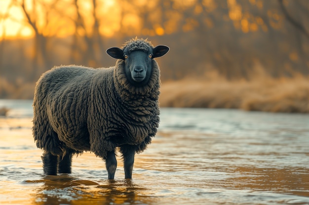 Bezpłatne zdjęcie portret czarnej owcy